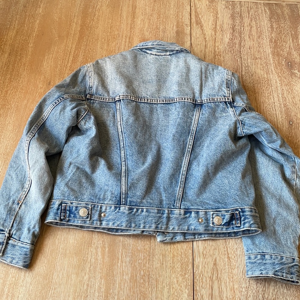 Zara Faux Fur Sherpa Lined Denim Jacket Size M - Picture 11 of 15